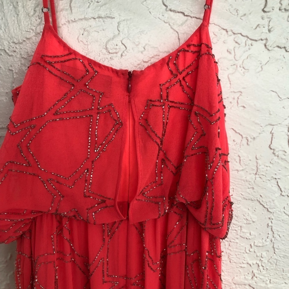 BHLDN Needle & Thread Maxi Dress Hot Pink Stars Punk Formal Prom Gown Size 2 - Picture 8 of 10